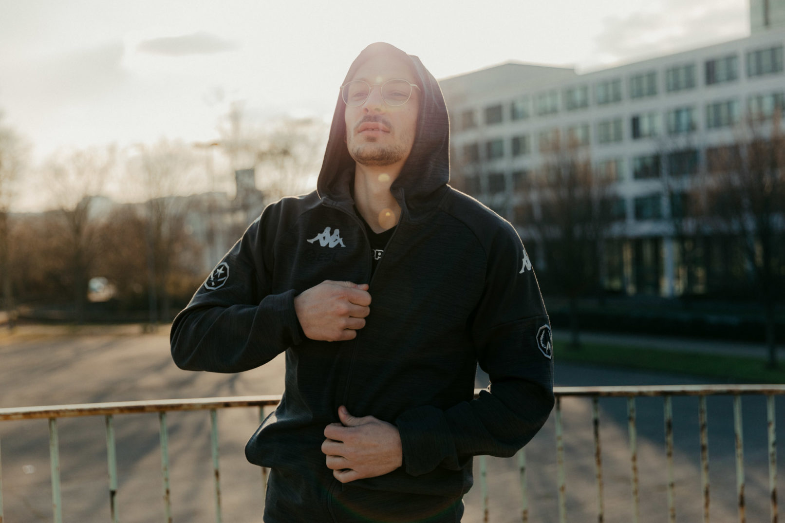 Male Model in Esl Kappa Hoodie