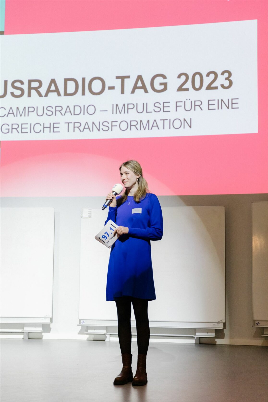 Greta Stangner, Chefredakteurin hochschulradio düsseldorf auf dem Campusradio-Tag
